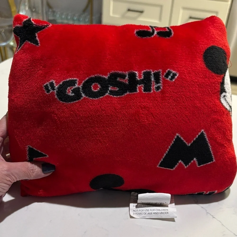 Disney Red and Black Mickey Mouse Pillow